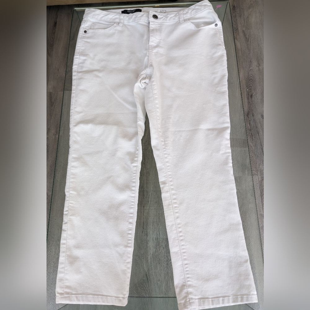 Simply Vera White Denim Capri Jeans Size 12